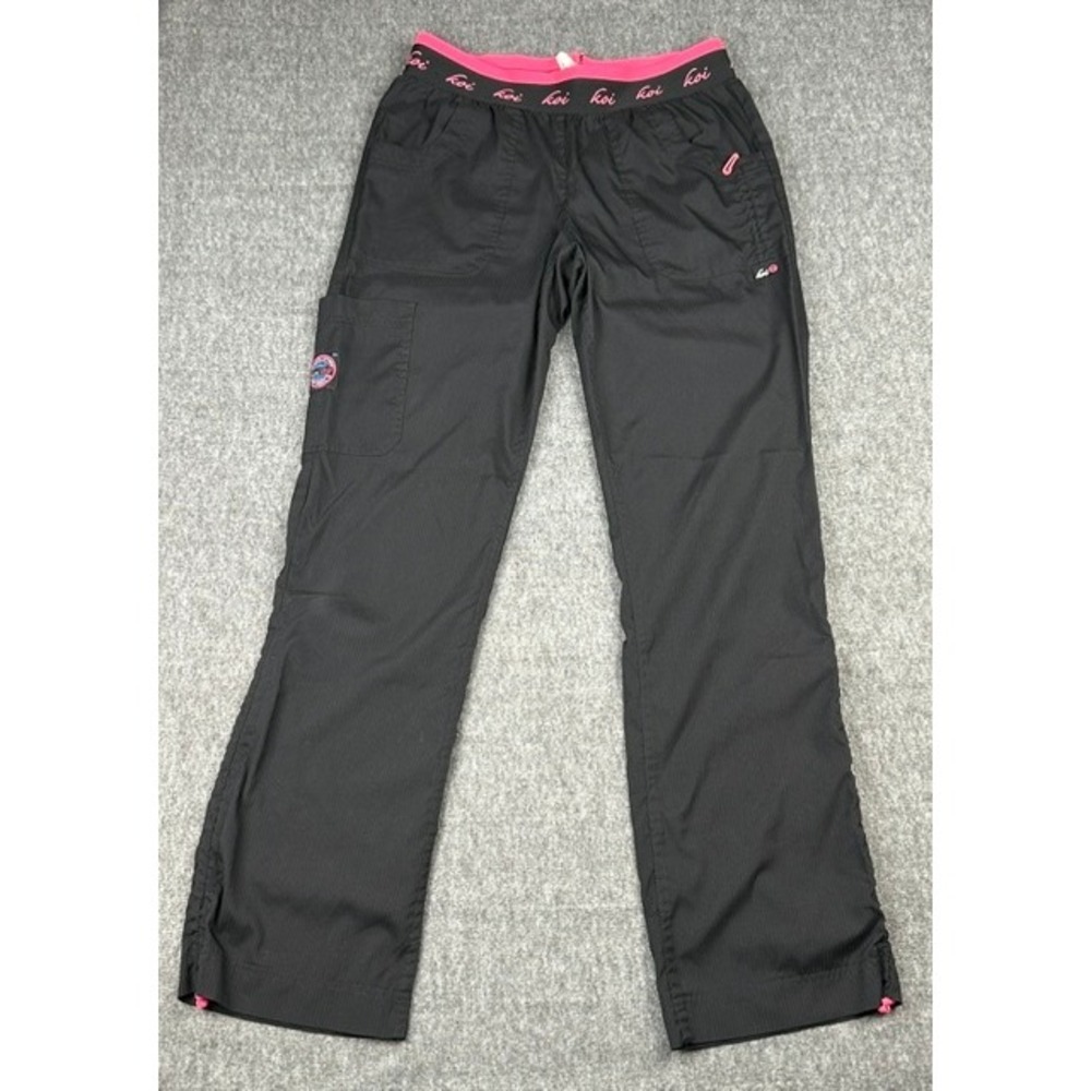 Koi Lite Womens Slim Fit Cargo Scrub Pants Black Pink Small Regular 720-R